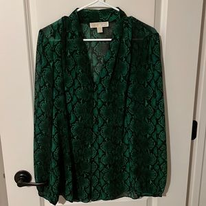 Michael Kors Emerald Snakeskin top